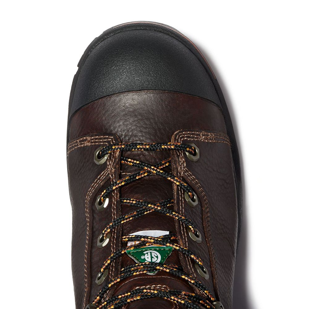 Timberland Μποτακια Εργασίας Ανδρικα Καφε - Pro® Endurance 8\" Steel Toe - Greece 4196852-OX